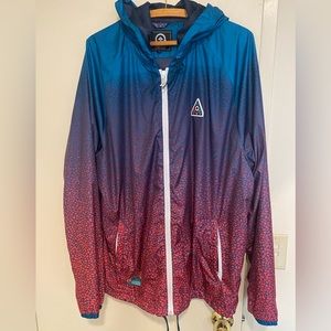 Rare Lifted Research Group (LRG) full zipper jacked lined, multi-colored. Sz 3XL